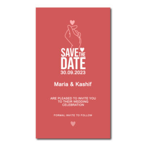 Digital Wedding Save the Date PDF | Korean Hand Heart Design 2