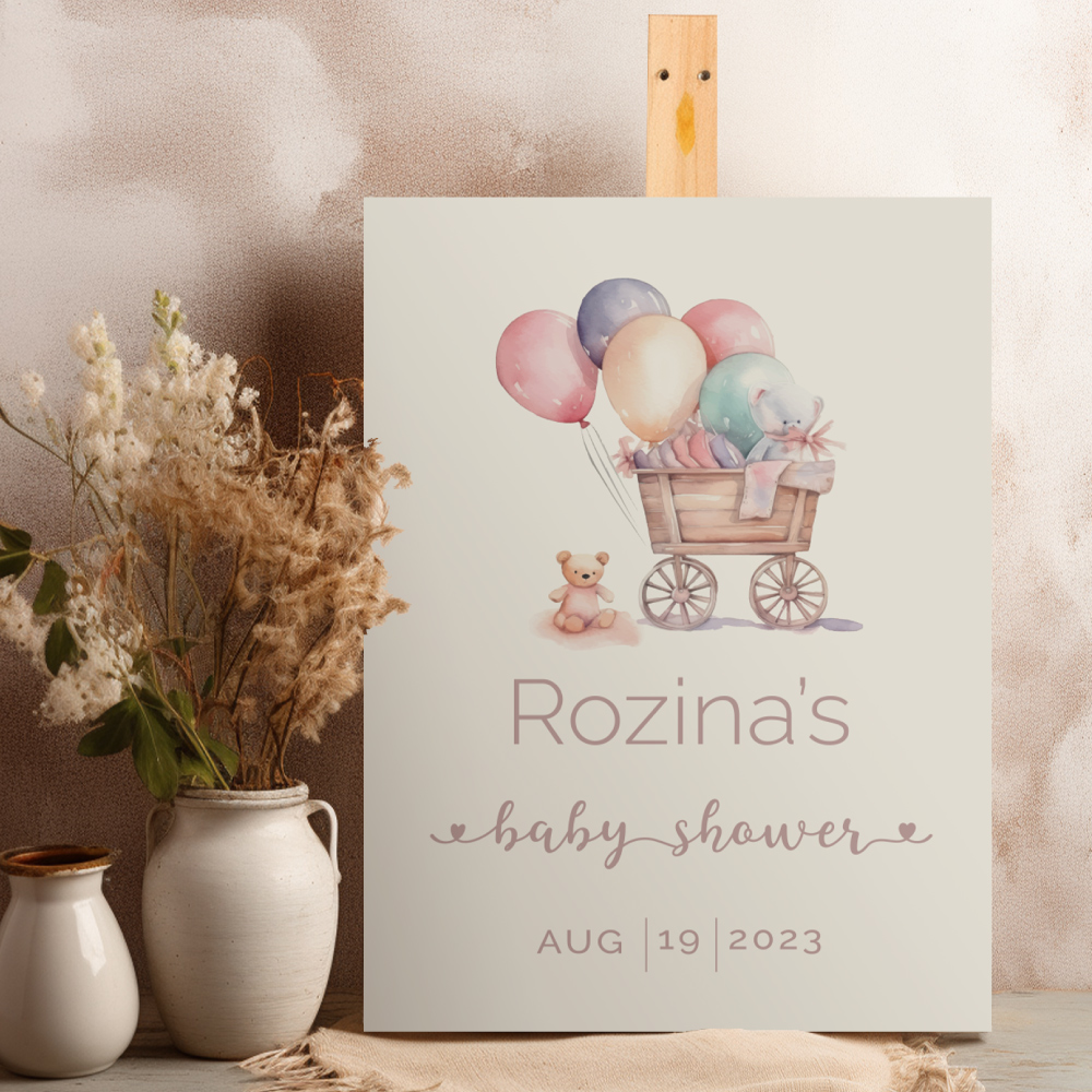 Baby Shower Sign | Watercolour Celebration Baby Shower Welcome Sign | Vinyl Sticker And Foamex Welcome Sign