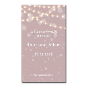 Digital Wedding Save the Date PDF | Heart Fairy-lights Design 2