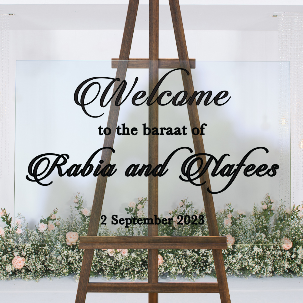 Scripted Greetings A2 Clear Acrylic Welcome Sign