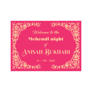 Personalised Wedding Welcome Sign | A2 Mughal Decorative Arch Vinyl Sticker And Foamex Wedding Welcome Board