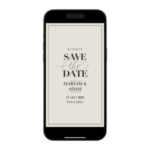 Digital Wedding Save the Date PDF | Nude Modern Design