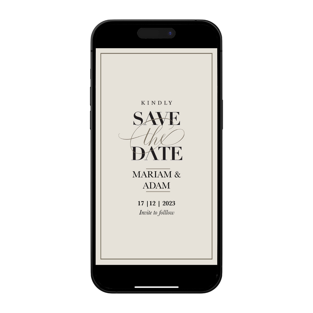 Digital Wedding Save the Date PDF | Nude Modern Design