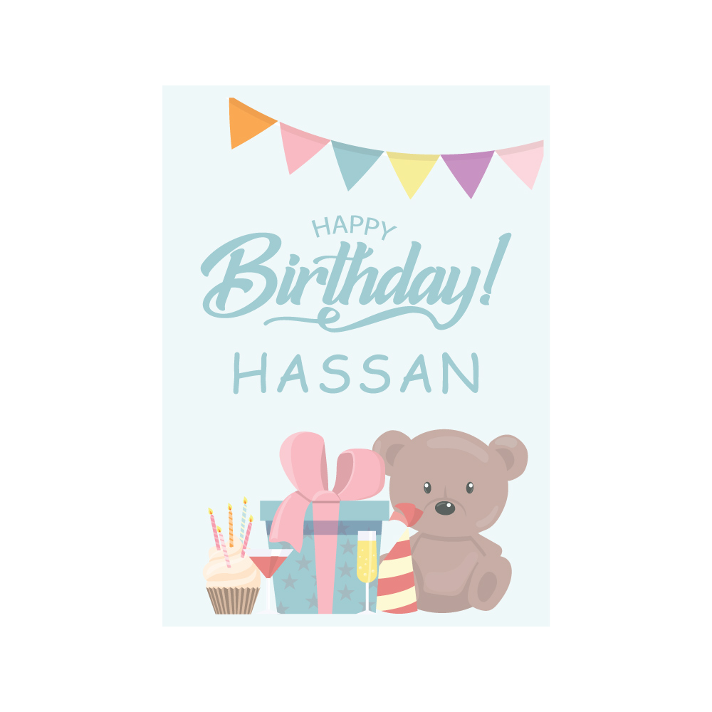 A2 Teddybear and Present Party Welcome Sign | Vinyl Sticker And Foamex Welcome Sign 2