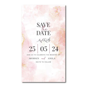 Digital Wedding Save the Date PDF | Pink Marble Design 2