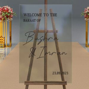 Handwritten Design A2 Clear Acrylic Welcome Sign