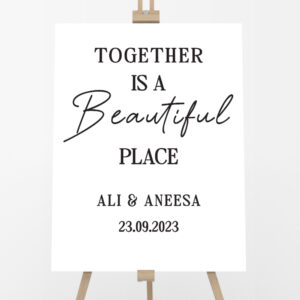 Together is Beautiful A2 Clear Acrylic Welcome Sign 2