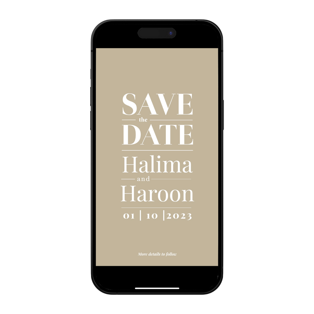 Digital Wedding Save the Date PDF | Bold Statement Design