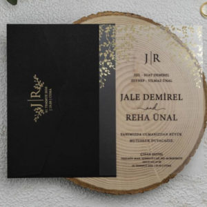 Gold Leaf Arch PVC Wedding Invitation | PVC Shaadi Invitation & Envelope 2