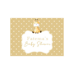 Vinyl Sticker ONLY | Personalised A2 Cute Giraffe Baby Shower Design | White-Backed Vinyl Sticker