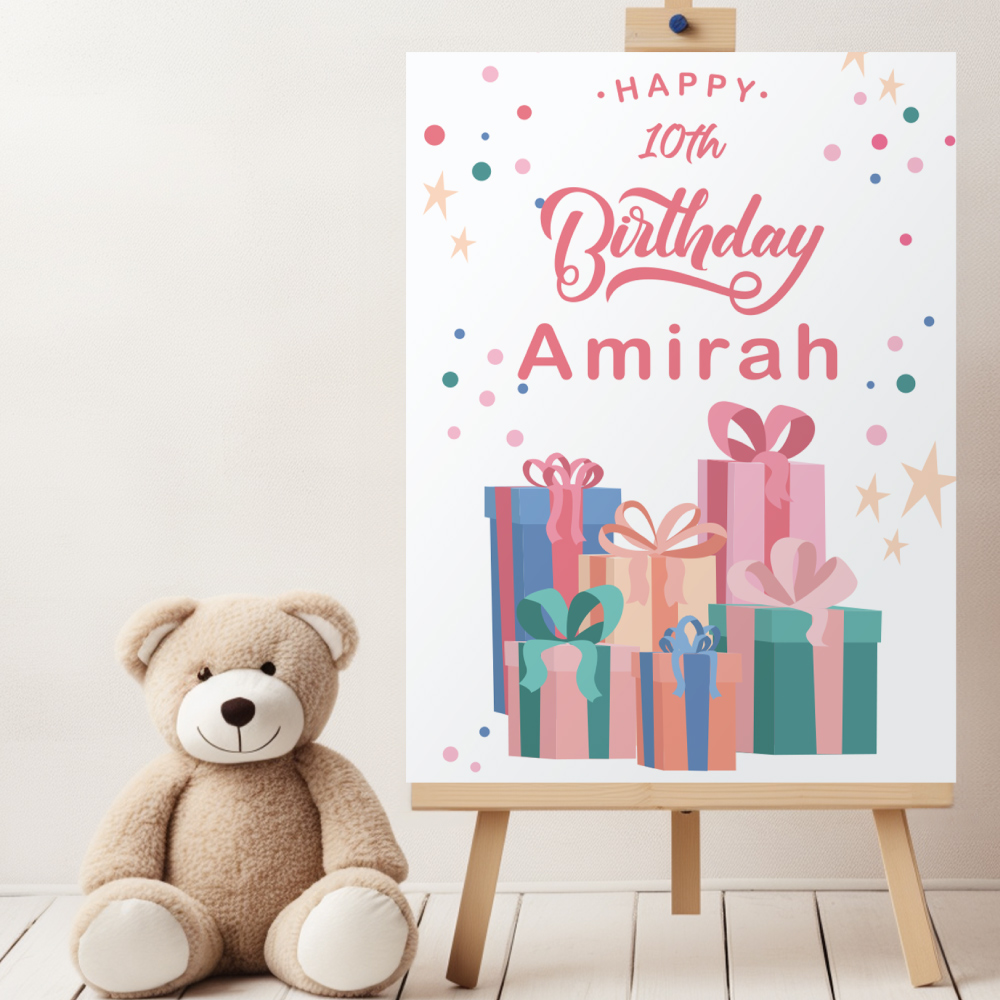 A2 Present Party Welcome Sign | Vinyl Sticker And Foamex Welcome Sign