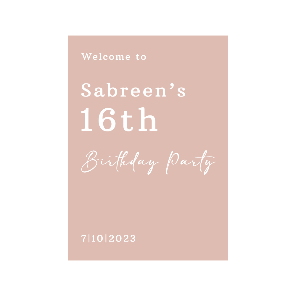 A2 Modern Nude Welcome Sign | Vinyl Sticker And Foamex Welcome Sign 2