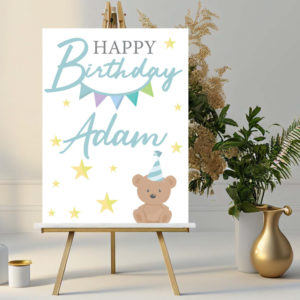 A2 Teddybear Party Welcome Sign | Vinyl Sticker And Foamex Welcome Sign