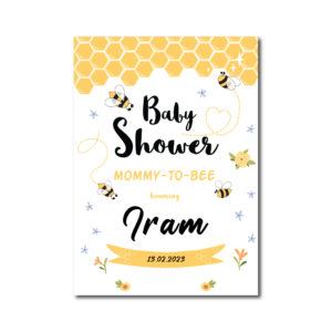 Vinyl Sticker ONLY | Personalised A2 Honey Bee Baby Shower Design | White-Backed Vinyl Sticker