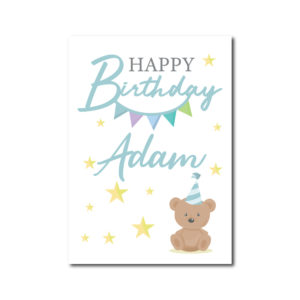 Vinyl Sticker ONLY | Personalised A2 Teddybear Party Design | White-Backed Vinyl Sticker