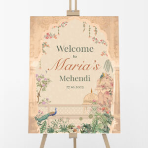 Personalised A2 Mughal Arch Vinyl Sticker And Foamex Wedding Welcome Sign