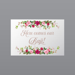 Vinyl and Foamex Personalised Bridal Party Sign | Bridal Party Signage | Rose Bouquet Design 2