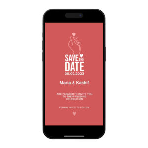 Digital Wedding Save the Date PDF | Korean Hand Heart Design