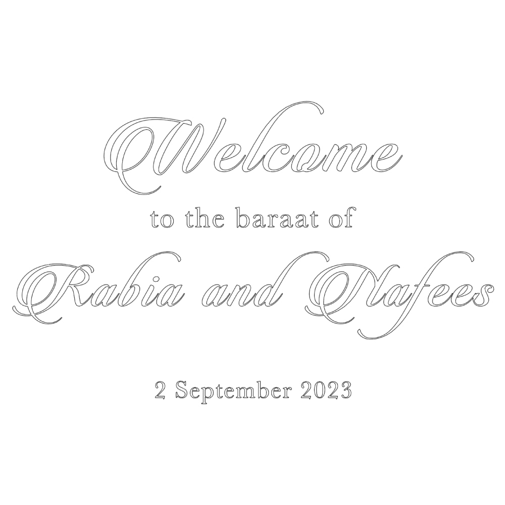 Vinyl Sticker Scripted Greetings For A2 Welcome Sign