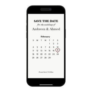 Digital Wedding Save the Date PDF | Marked Calendar Design 2