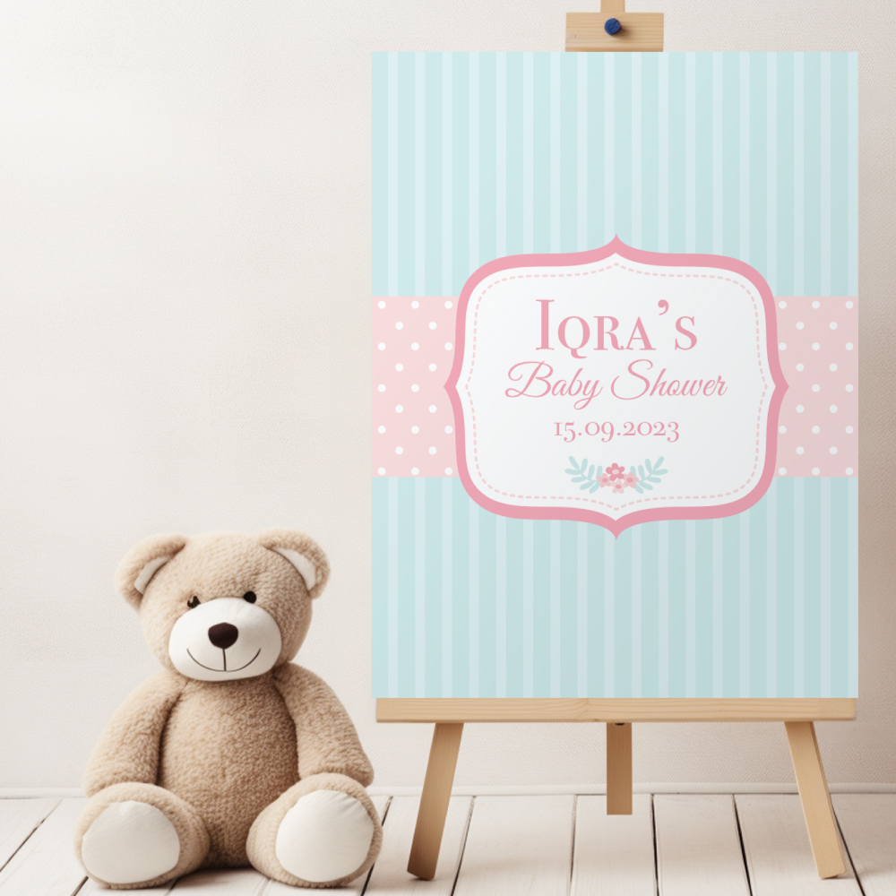 Baby Shower Sign | Pastel Baby Shower Welcome Sign | Vinyl Sticker And Foamex Welcome Sign