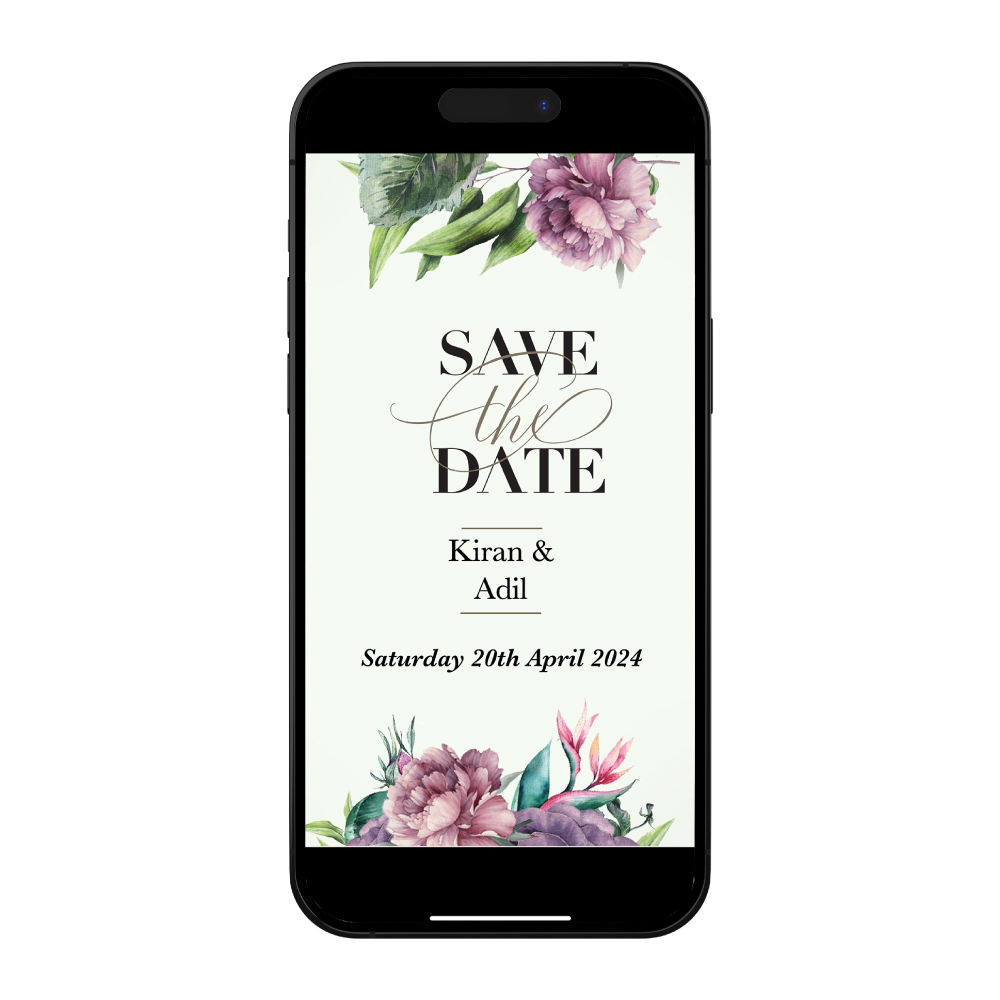 Digital Wedding Save the Date PDF | Watercolour Garden Design 2