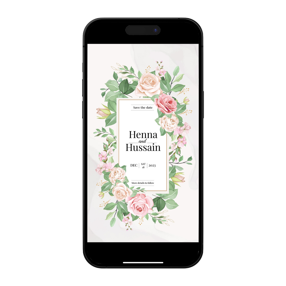 Digital Wedding Save the Date PDF | Elegant Floral Design