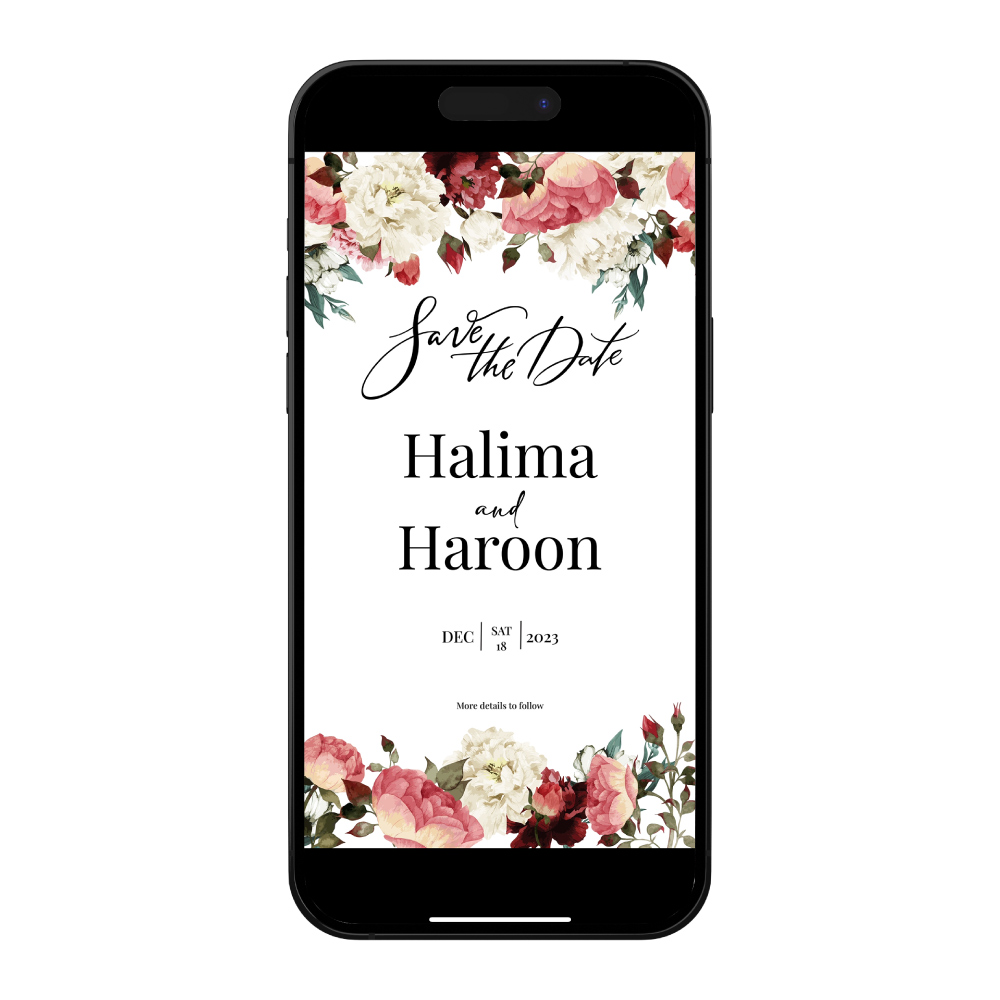 Digital Wedding Save the Date PDF | Summer Roses Design