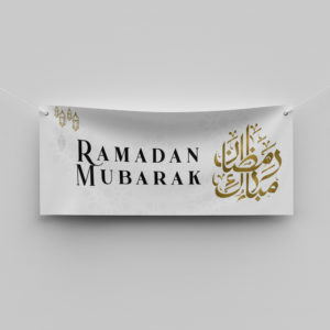 Black Arabic Calligraphy Personalised Ramadan/Eid Banner | With Two Eyelets 5