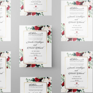 Rose Bushes Wedding Invitation | 350 GSM Paper Shaadi Invitation & Envelope 2