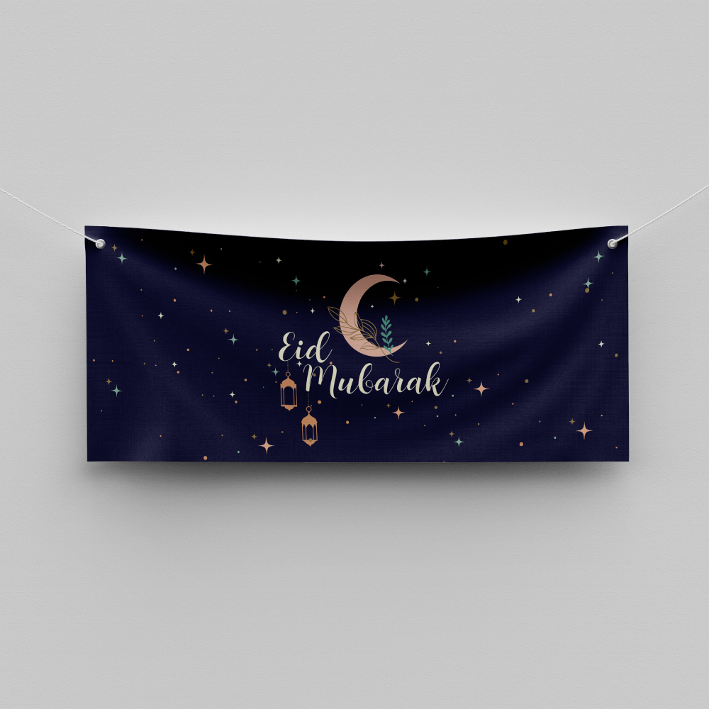 Modern Bohemian Style Personalised Ramadan/Eid Banner | With Two Eyelets 2