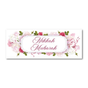 Vintage Floral Romance Design Wedding PVC Banner | With Two Eyelets 2