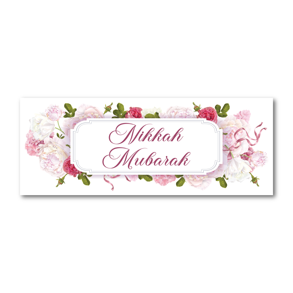 Vintage Floral Romance Design Wedding PVC Banner | With Two Eyelets 2