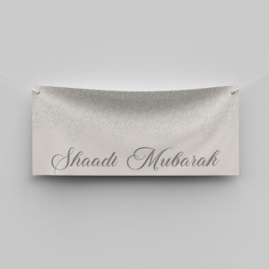 Ivory Lace Design Wedding PVC Banner | With Two Eyelets 3