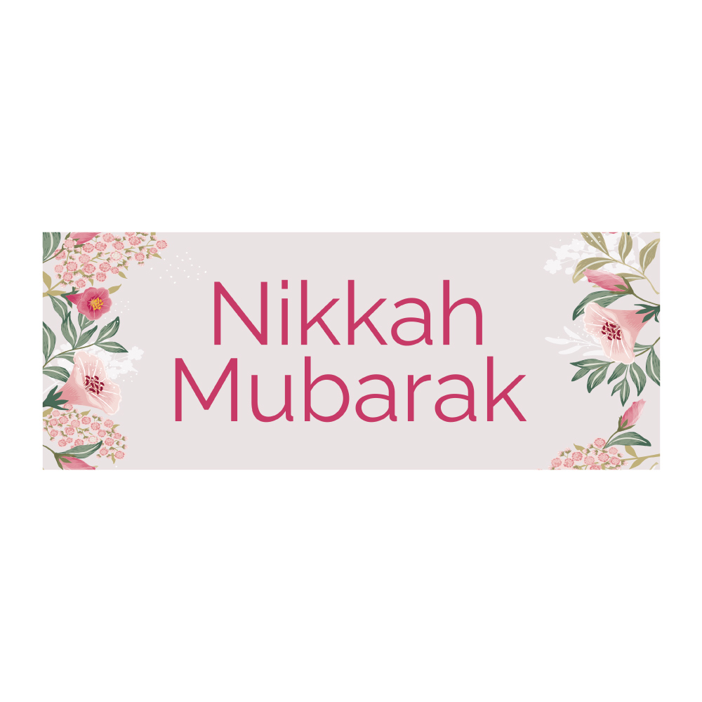 Large Pastel Floral Design Wedding PVC Banner | With Two Eyelets