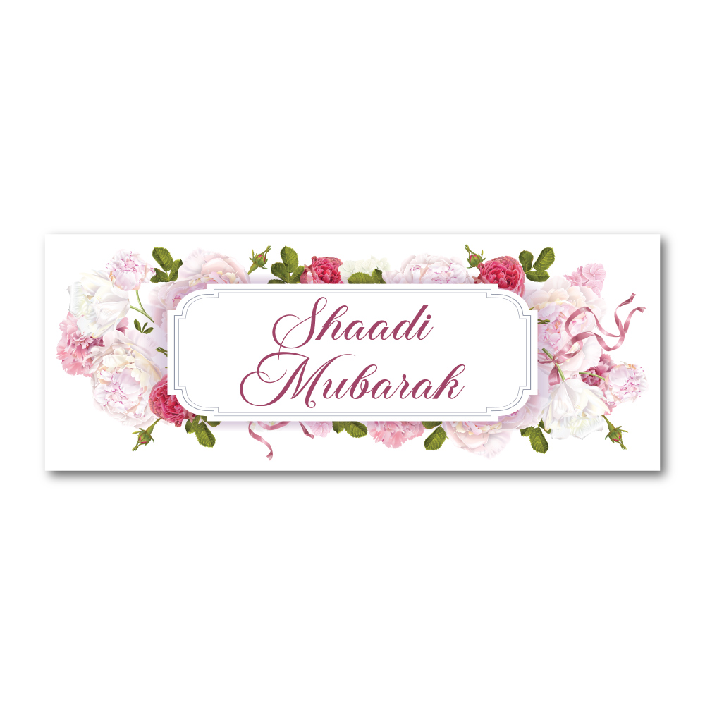 Vintage Floral Romance Design Wedding PVC Banner | With Two Eyelets 4