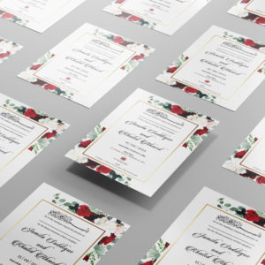 Rose Bushes Wedding Invitation | 350 GSM Paper Shaadi Invitation & Envelope 3