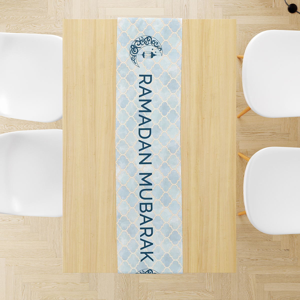 Eid Table Runner | Ramadan Table Runner | Moroccan Arabic Mosaic Design 4