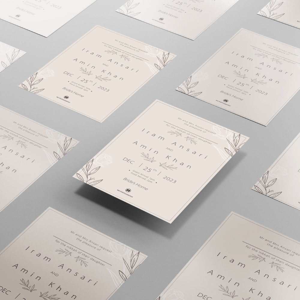 Nude Minimal Wedding Invitation | 350 GSM Paper Shaadi Invitation & Envelope 4