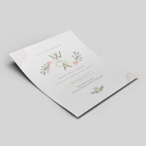 Watercolour Flowers Wedding Invitation | 350 GSM Paper Shaadi Invitation & Envelope 2