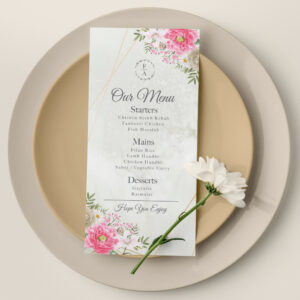 Wedding Menu | Pink Blossom Design | 350 GSM Paper 3