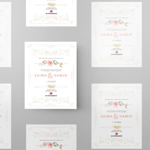 Elegant Border Wedding Invitation | 350 GSM Paper Shaadi Invitation & Envelope 4