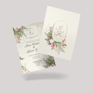 Double Sided Flower Foliage Wedding Invitation | 350 GSM Paper Shaadi Invitation & Envelope 5