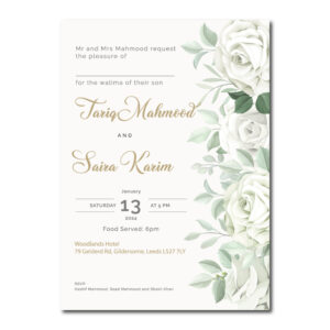 Mint Rose Bouquet Wedding Invitation | 350 GSM Paper Shaadi Invitation & Envelope