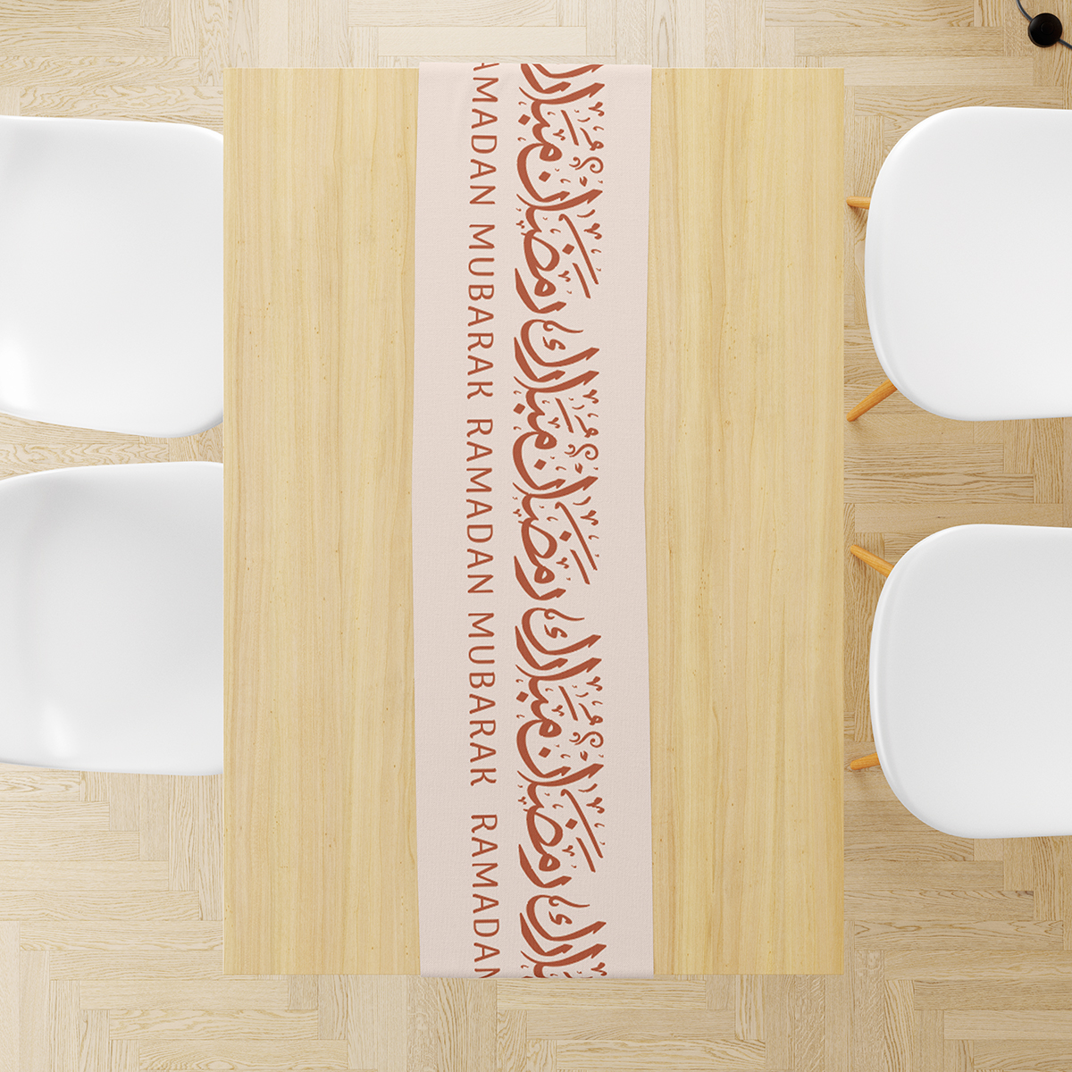 Eid Table Runner | Ramadan Table Runner | Pink Crescent Moon Design 5