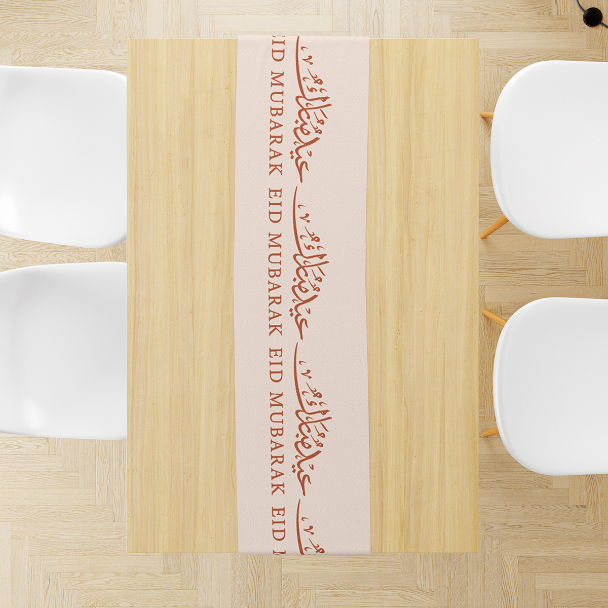 Eid Table Runner | Ramadan Table Runner | Pink Crescent Moon Design 6