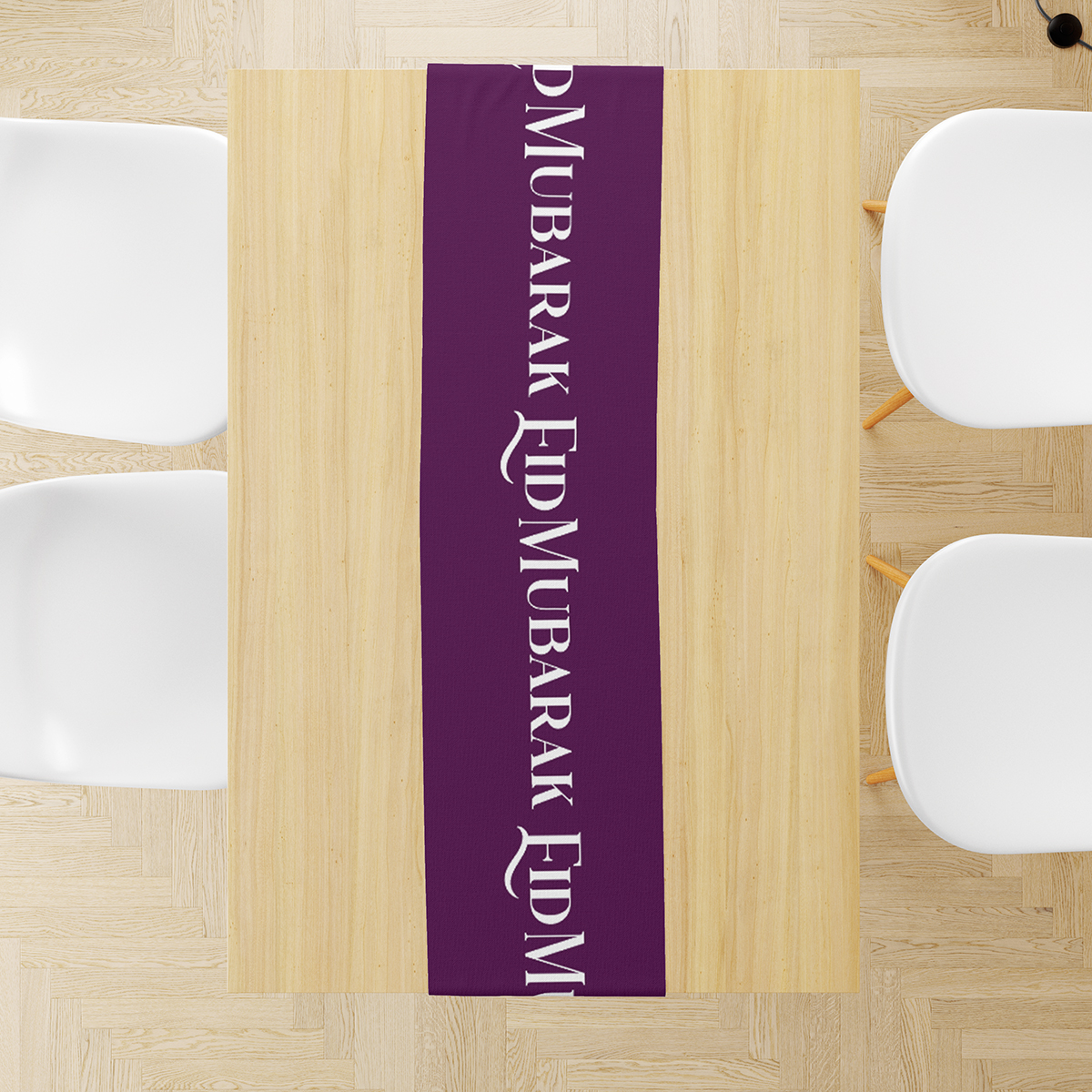 Eid Table Runner | Ramadan Table Runner | Plum Circle Calligraphy Design