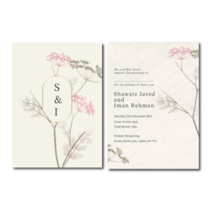 Double Sided Floral Dream Wedding Invitation | 350 GSM Paper Shaadi Invitation & Envelope 5