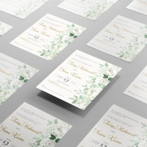 Mint Rose Bouquet Wedding Invitation | 350 GSM Paper Shaadi Invitation & Envelope 2