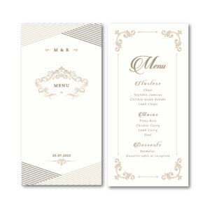 Wedding Menu | Classic Ivory Design | 350 GSM Paper Double Sided 3